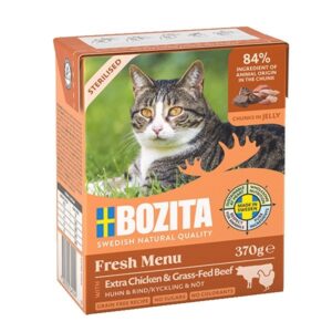 Strona główna V2 BOZITA Sterylised - Kurczak wołowina w galarecie- mokra karma dla kota - 370g