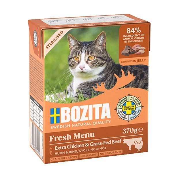 pupilekspert product 6603 main 2 BOZITA Sterylised - Kurczak wołowina w galarecie- mokra karma dla kota - 370g